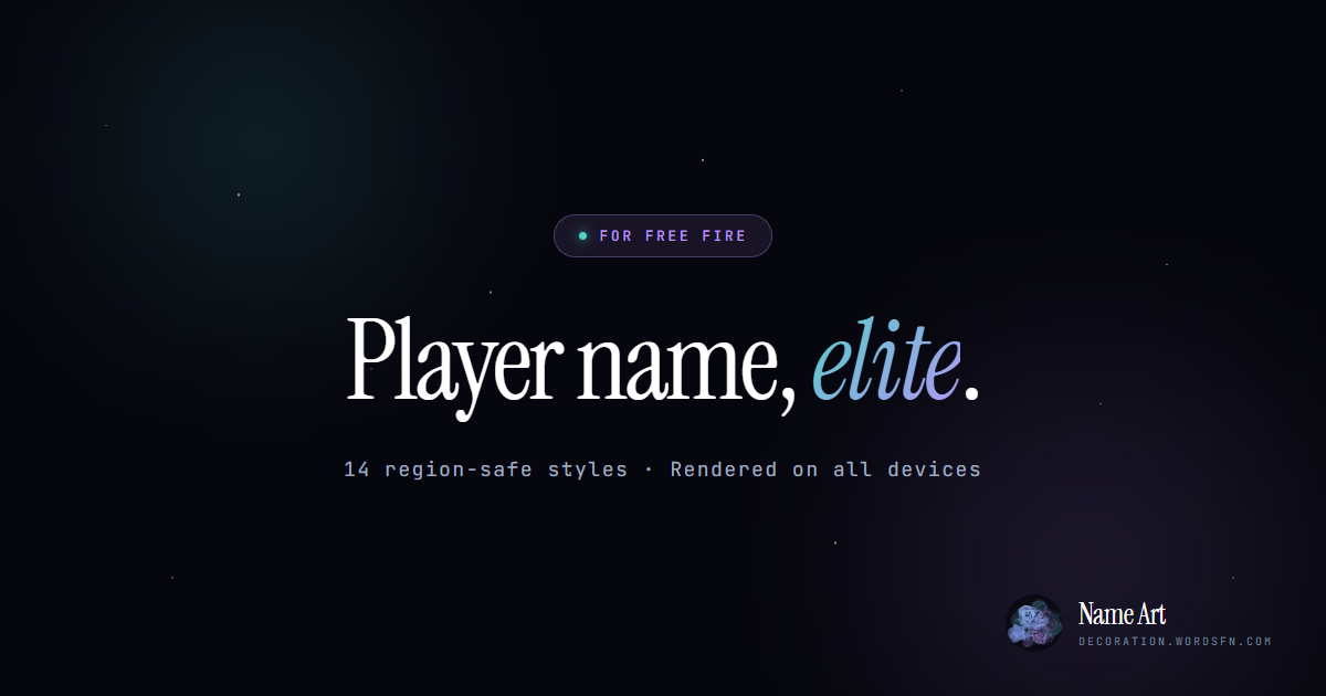 Free Fire Name Generator — Styled Names That Fit the Game